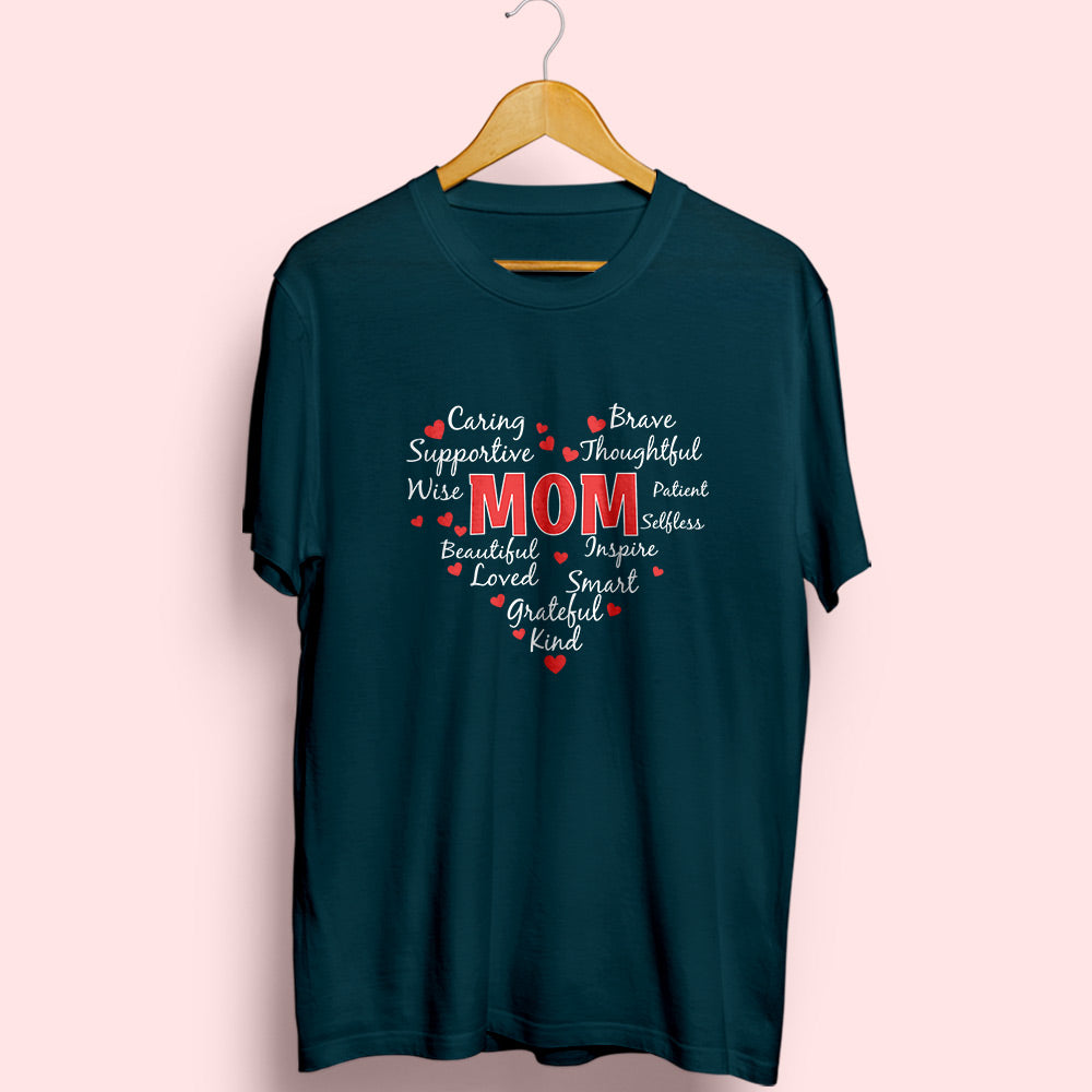 Mom Heart Half Sleeve T-Shirt