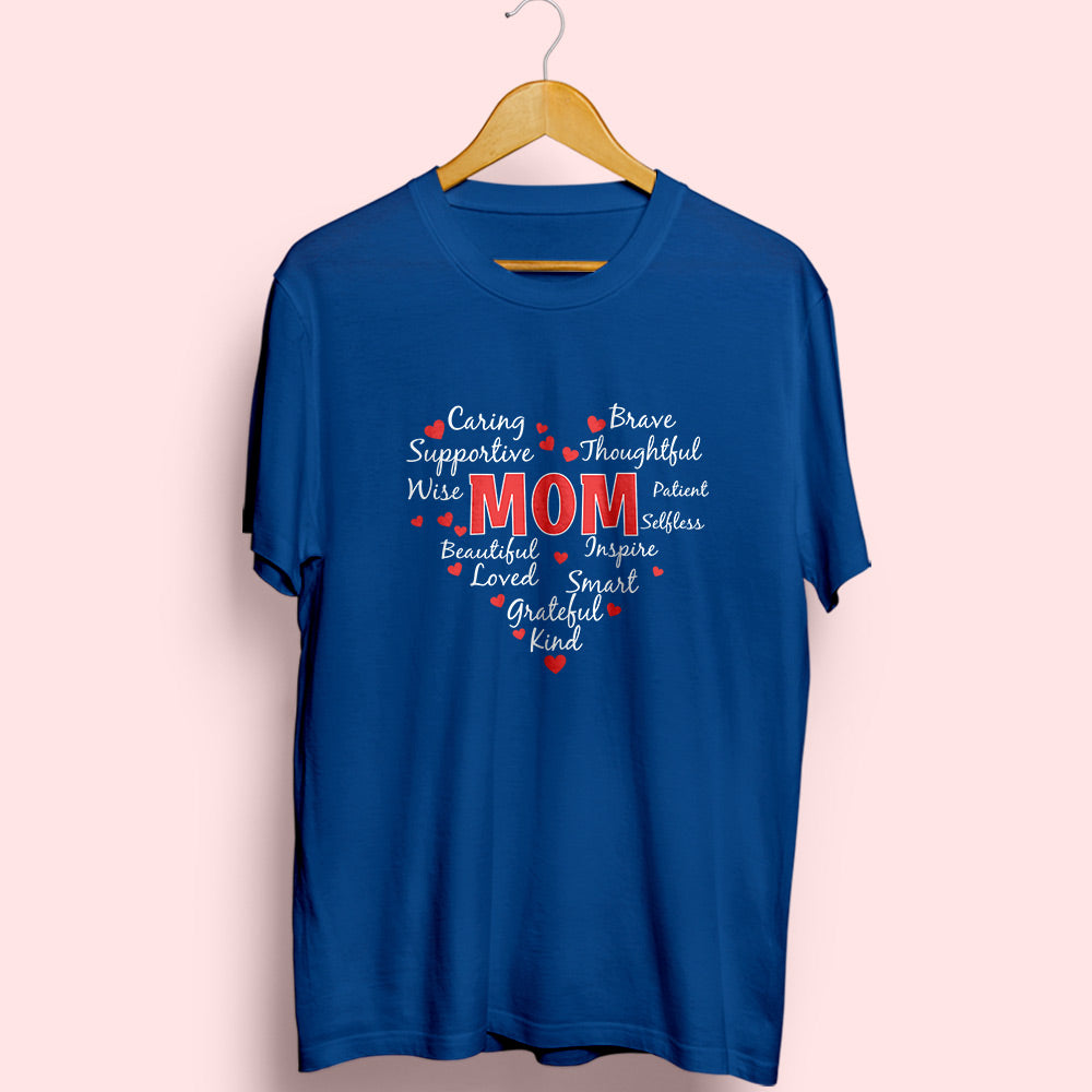 Mom Heart Half Sleeve T-Shirt