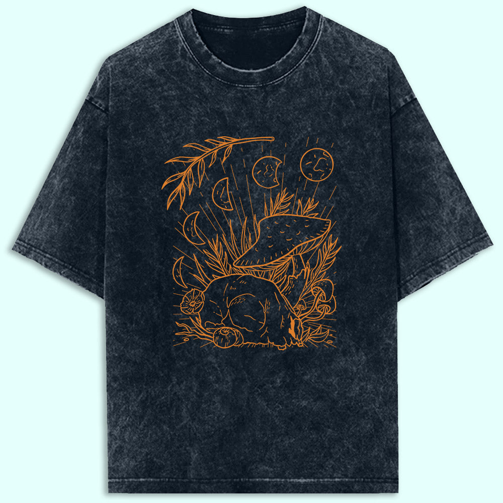 Moon Cycle Acid Wash Oversized T-Shirt