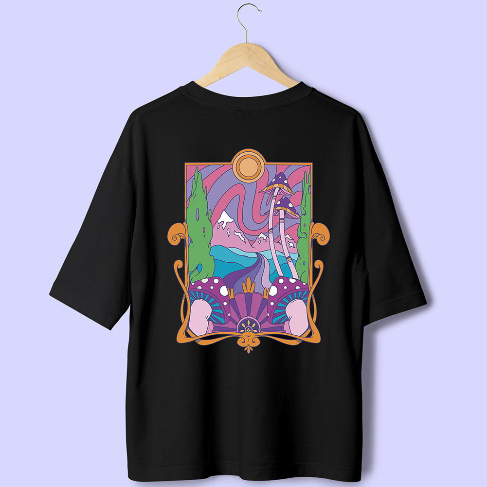Mushroom & Nature (Back Print) Oversized T-Shirt - Soul & Peace