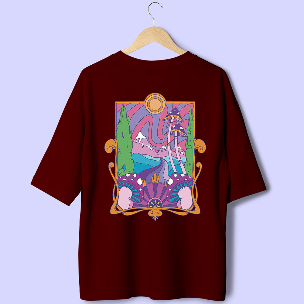 Mushroom & Nature (Back Print) Oversized T-Shirt - Soul & Peace