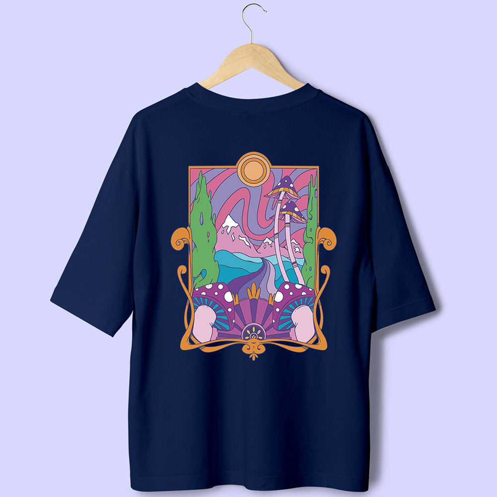 Mushroom & Nature (Back Print) Oversized T-Shirt - Soul & Peace