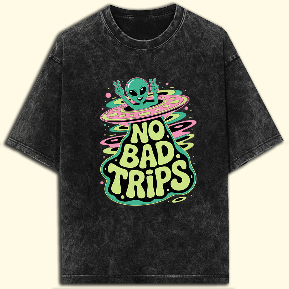 No Bad Trips Acid Wash Oversized T-Shirt