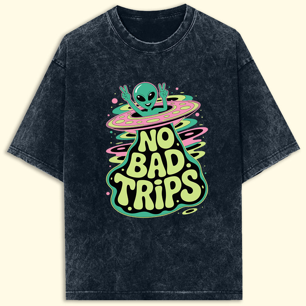 No Bad Trips Acid Wash Oversized T-Shirt