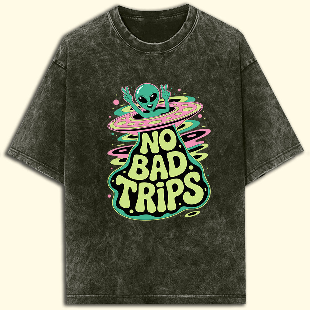 No Bad Trips Acid Wash Oversized T-Shirt
