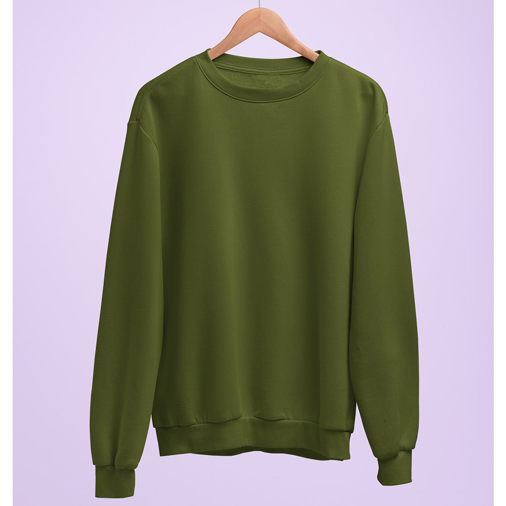 Olive Green Plain Sweatshirt - Soul & Peace