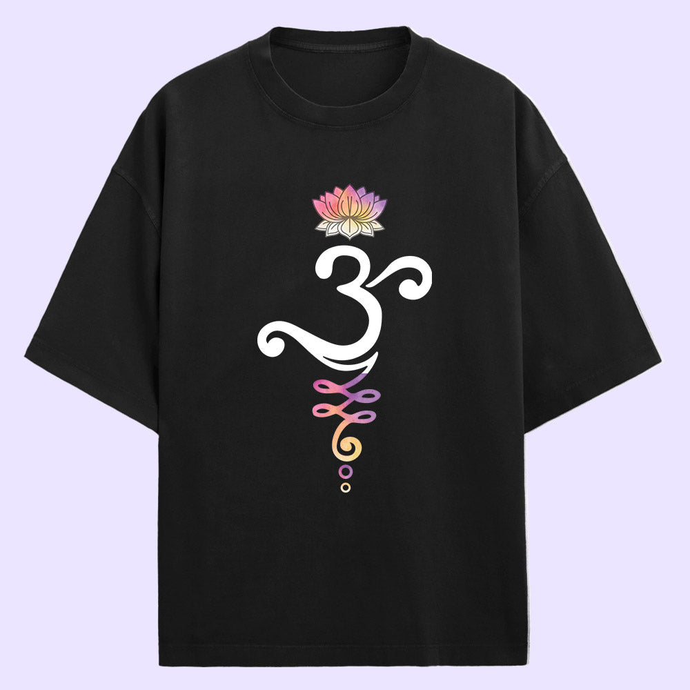 Om Lotus (Front Print) Oversized T-Shirt