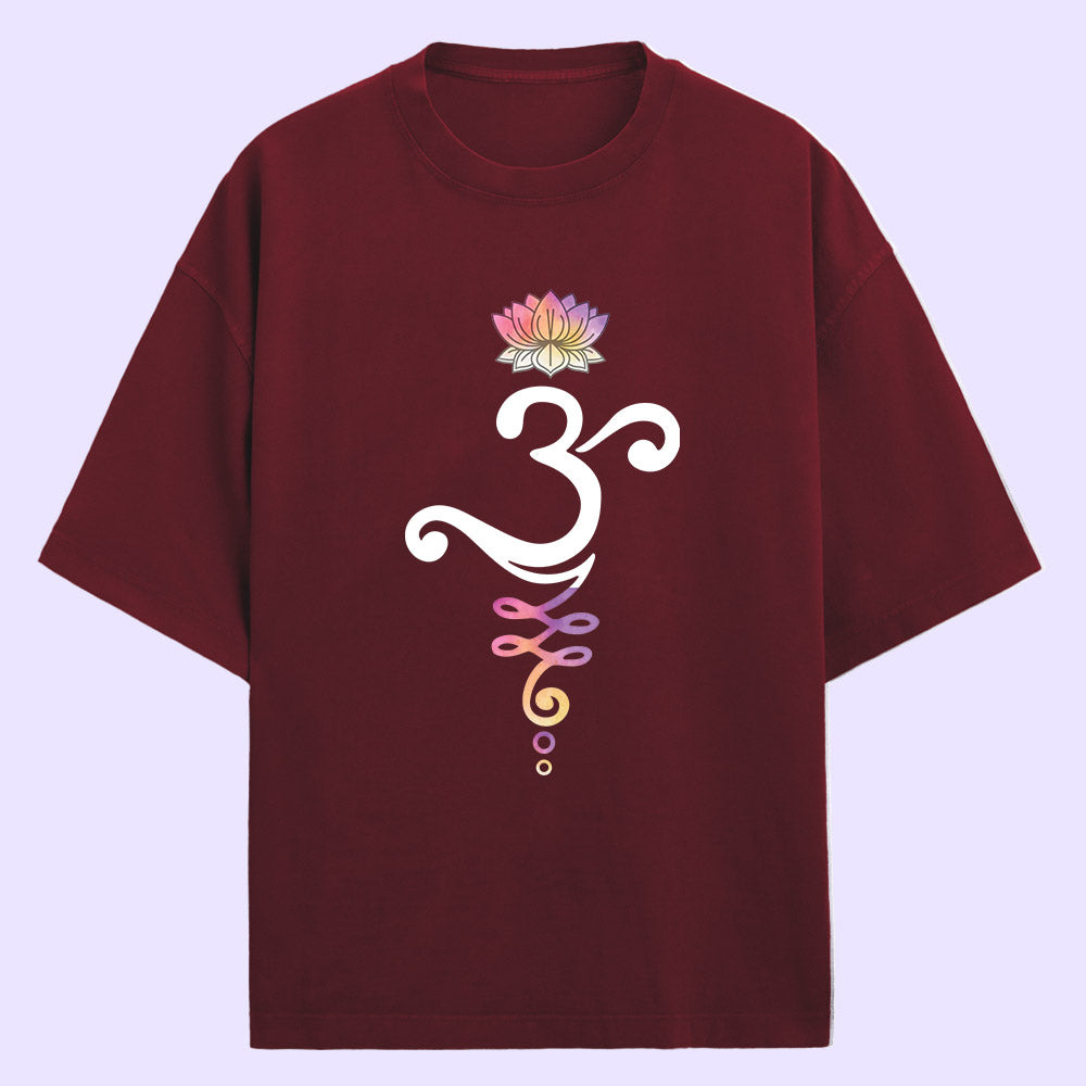Om Lotus (Front Print) Oversized T-Shirt