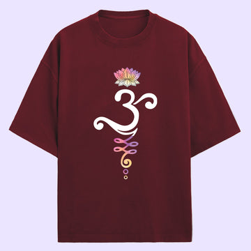 Om Lotus (Front Print) Oversized T-Shirt
