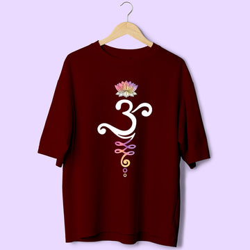 Om Lotus (Front Print) Oversized T-Shirt