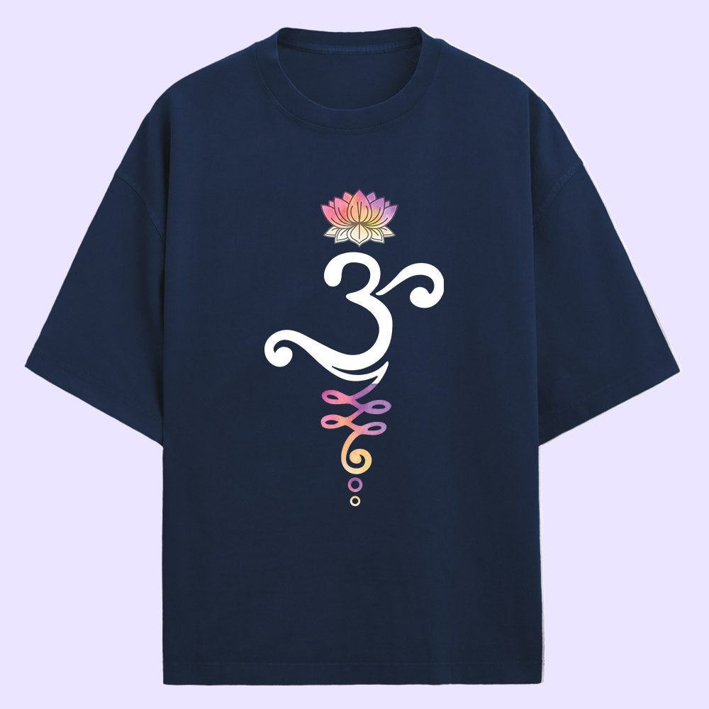 Om Lotus (Front Print) Oversized T-Shirt