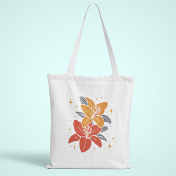 Orchid Flowers Leaves Tote Bag