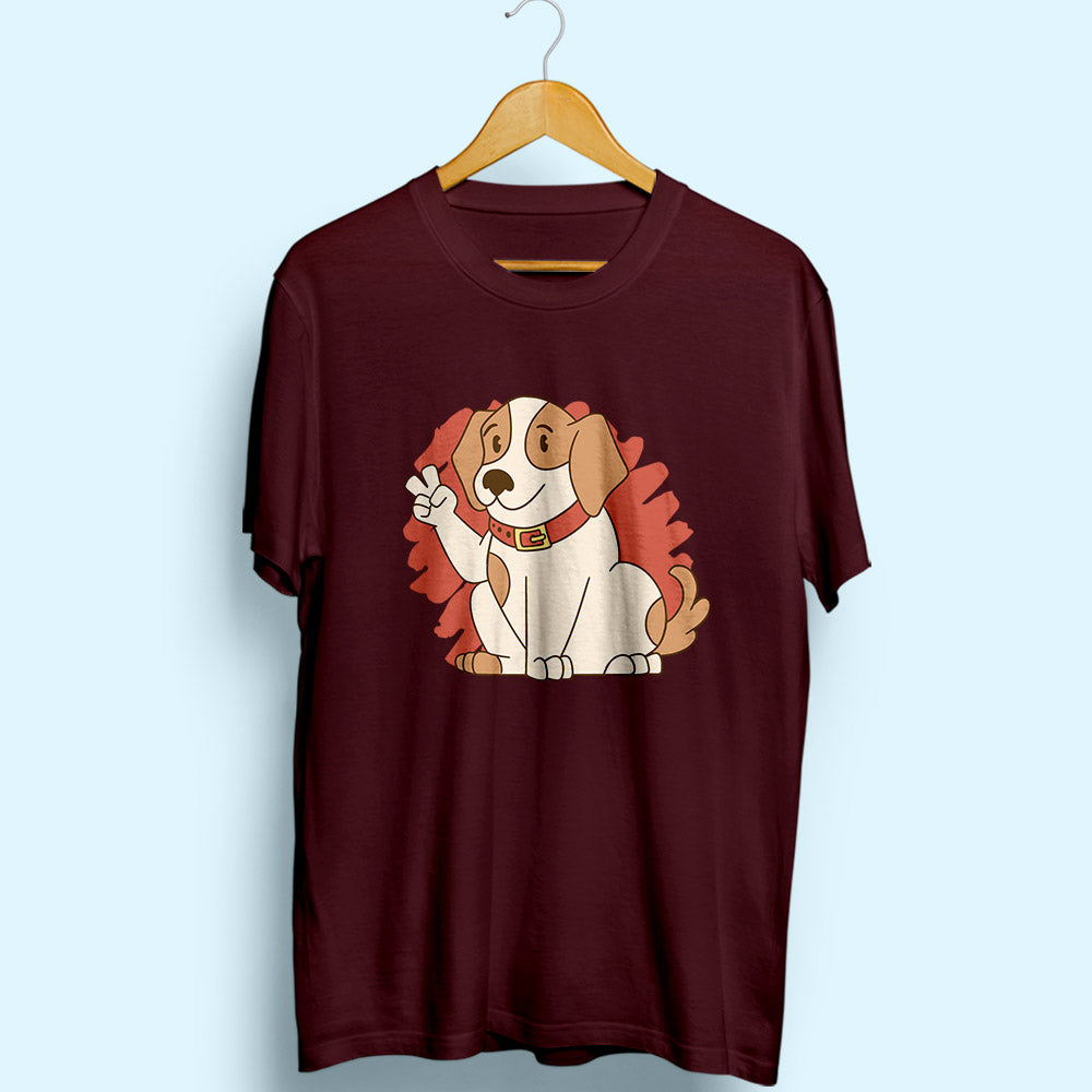 Peace Dog Half Sleeve T-Shirt