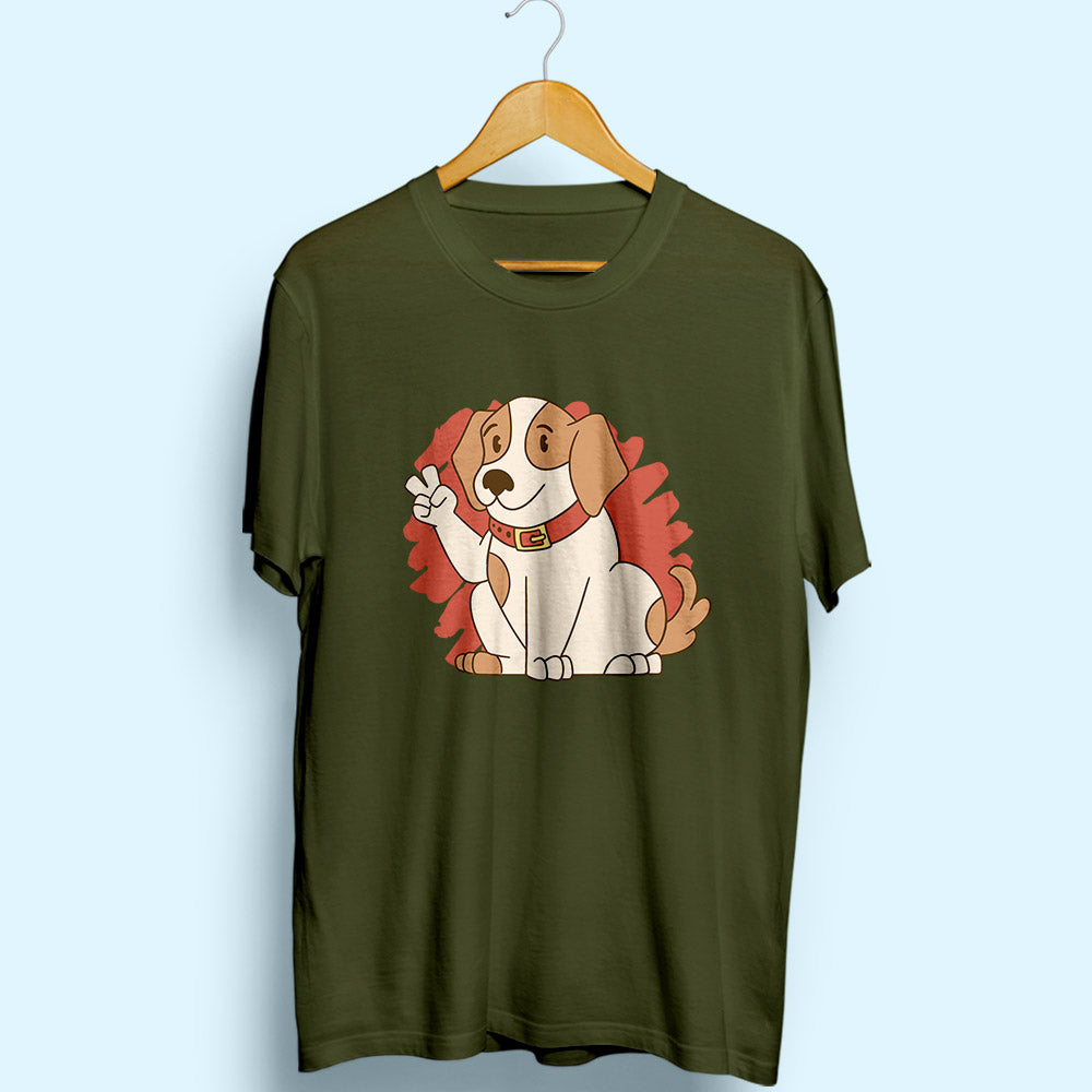 Peace Dog Half Sleeve T-Shirt
