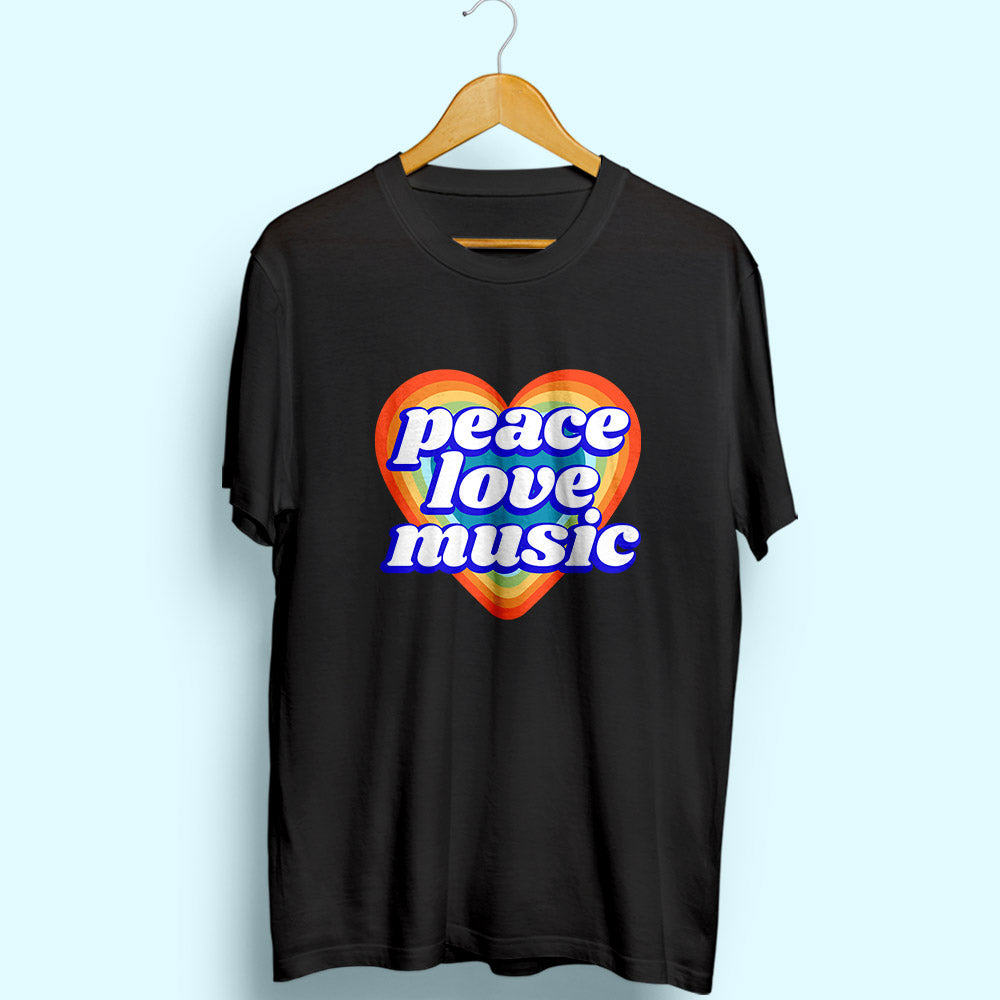 Peace Love Music Half Sleeve T-Shirt
