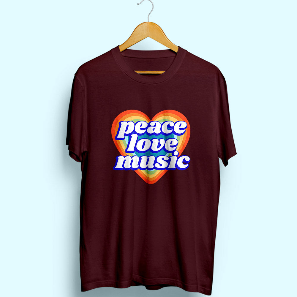 Peace Love Music Half Sleeve T-Shirt