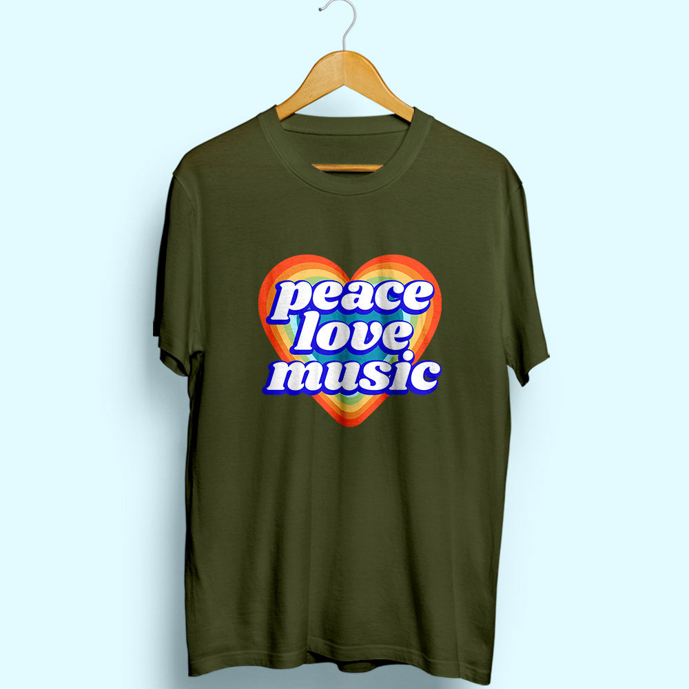 Peace Love Music Half Sleeve T-Shirt