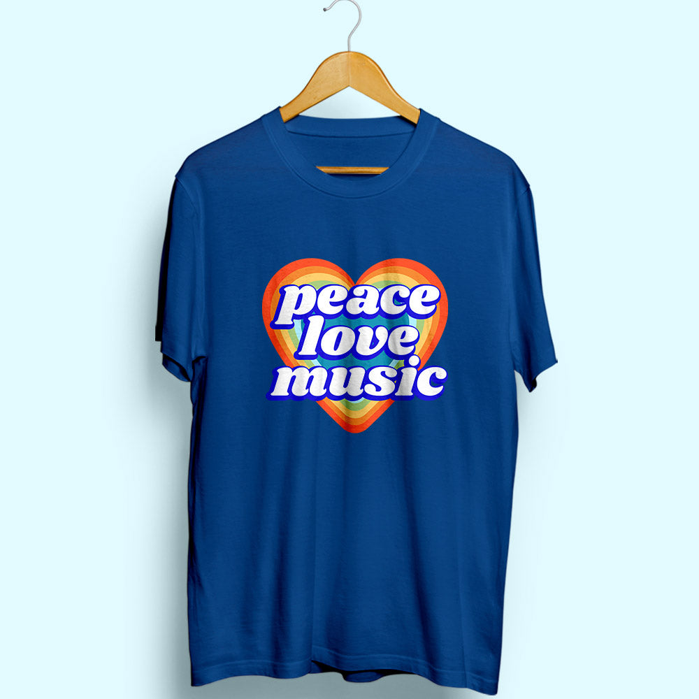 Peace Love Music Half Sleeve T-Shirt