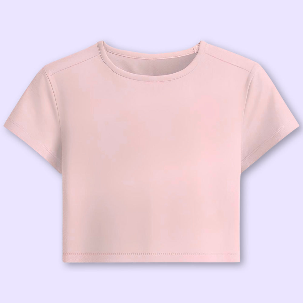 Light Baby Pink Plain Crop Top