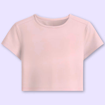 Light Baby Pink Plain Crop Top
