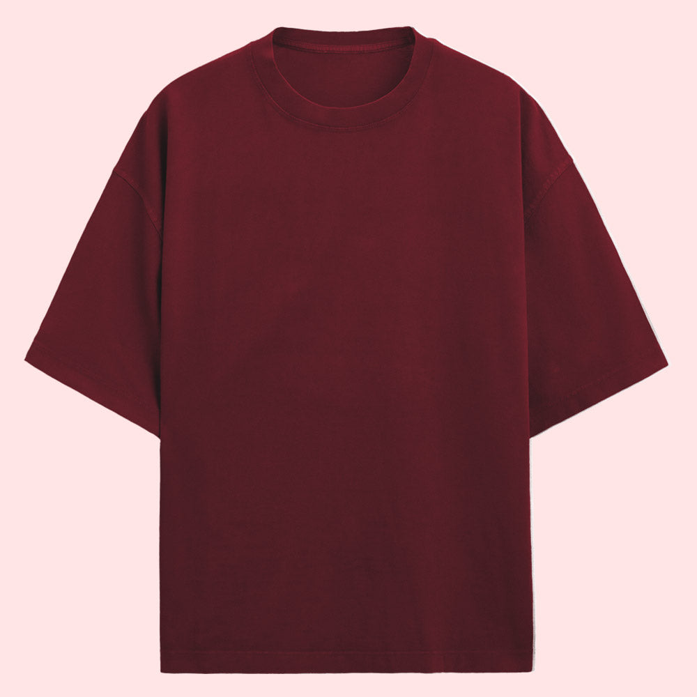 Plain Maroon Oversized T-Shirt