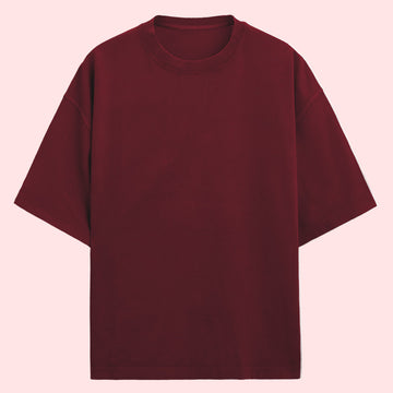 Plain Maroon Oversized T-Shirt
