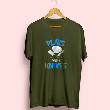 Plays With Knives Half Sleeve T-Shirt