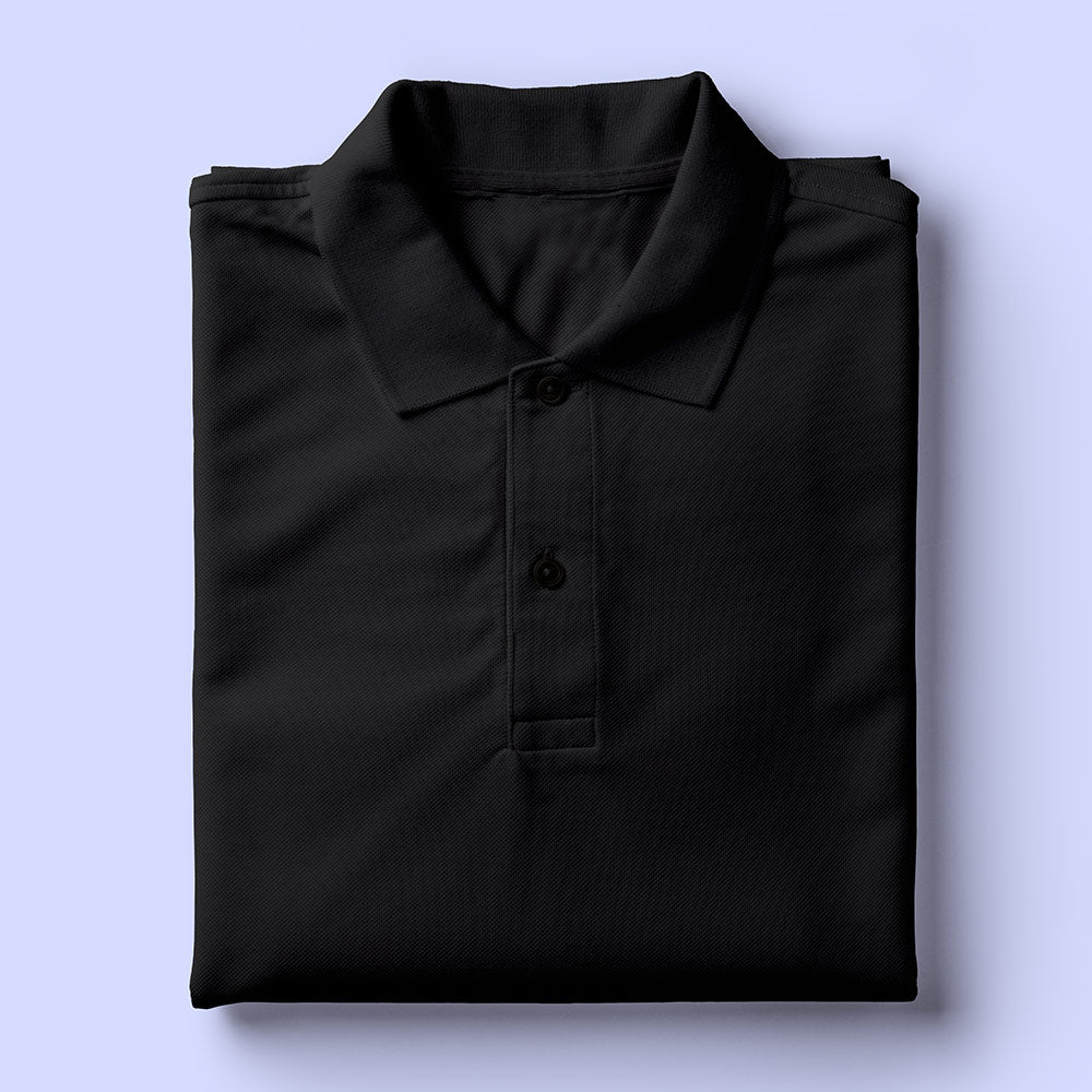 Polo T-Shirt: Black Half Sleeve
