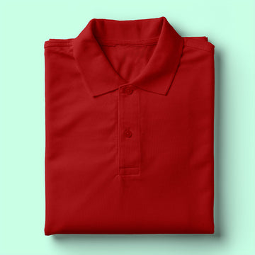 Polo T-Shirt: Brick Red Half Sleeve
