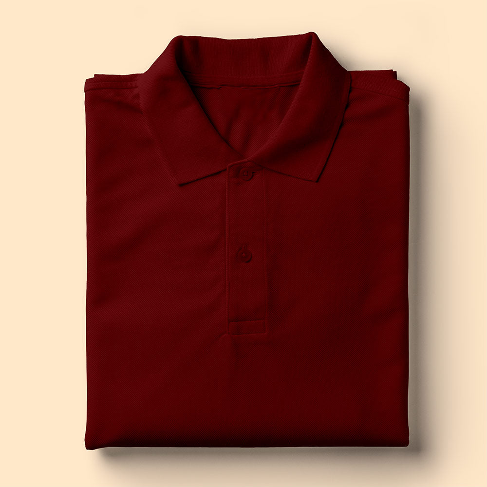 Polo T-Shirt: Maroon Half Sleeve