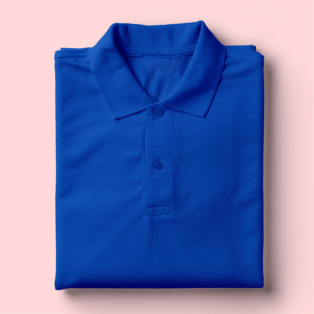 Polo T-Shirt: Royal Blue Half Sleeve - Soul & Peace