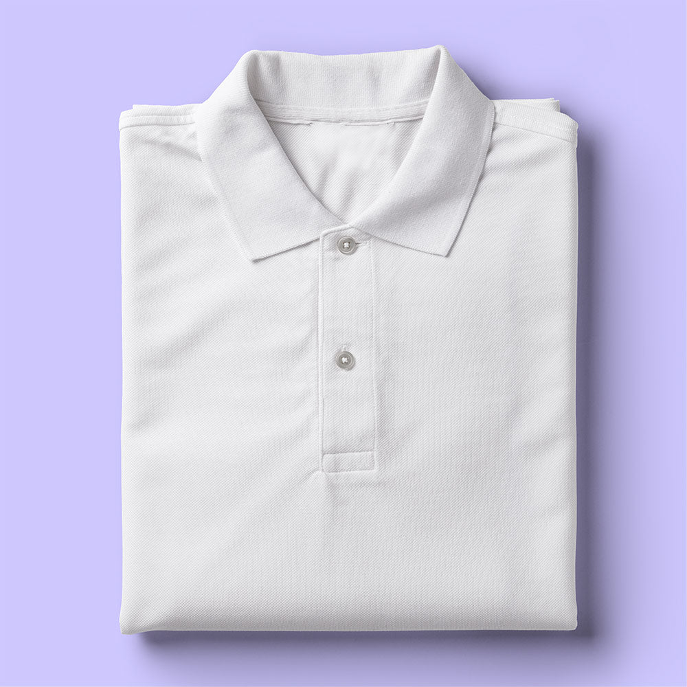 Polo T-Shirt: White Half Sleeve - Soul & Peace