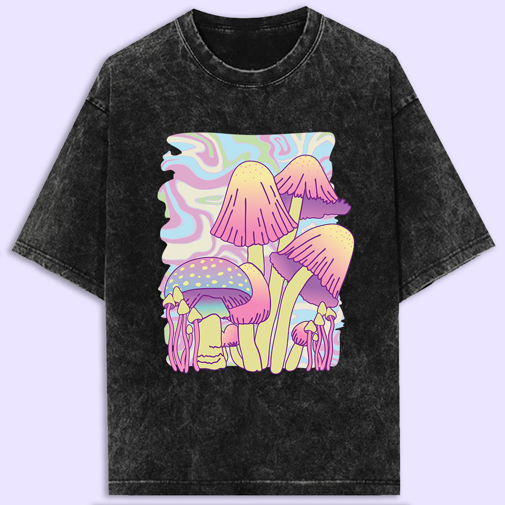 Psychedelic Mushrooms  Acid Wash Oversized T-Shirt - Soul & Peace