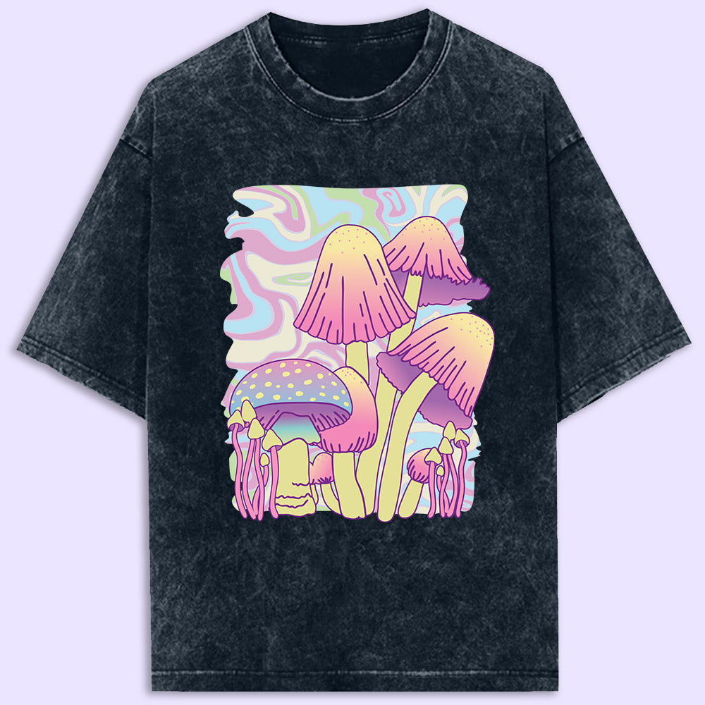 Psychedelic Mushrooms  Acid Wash Oversized T-Shirt - Soul & Peace