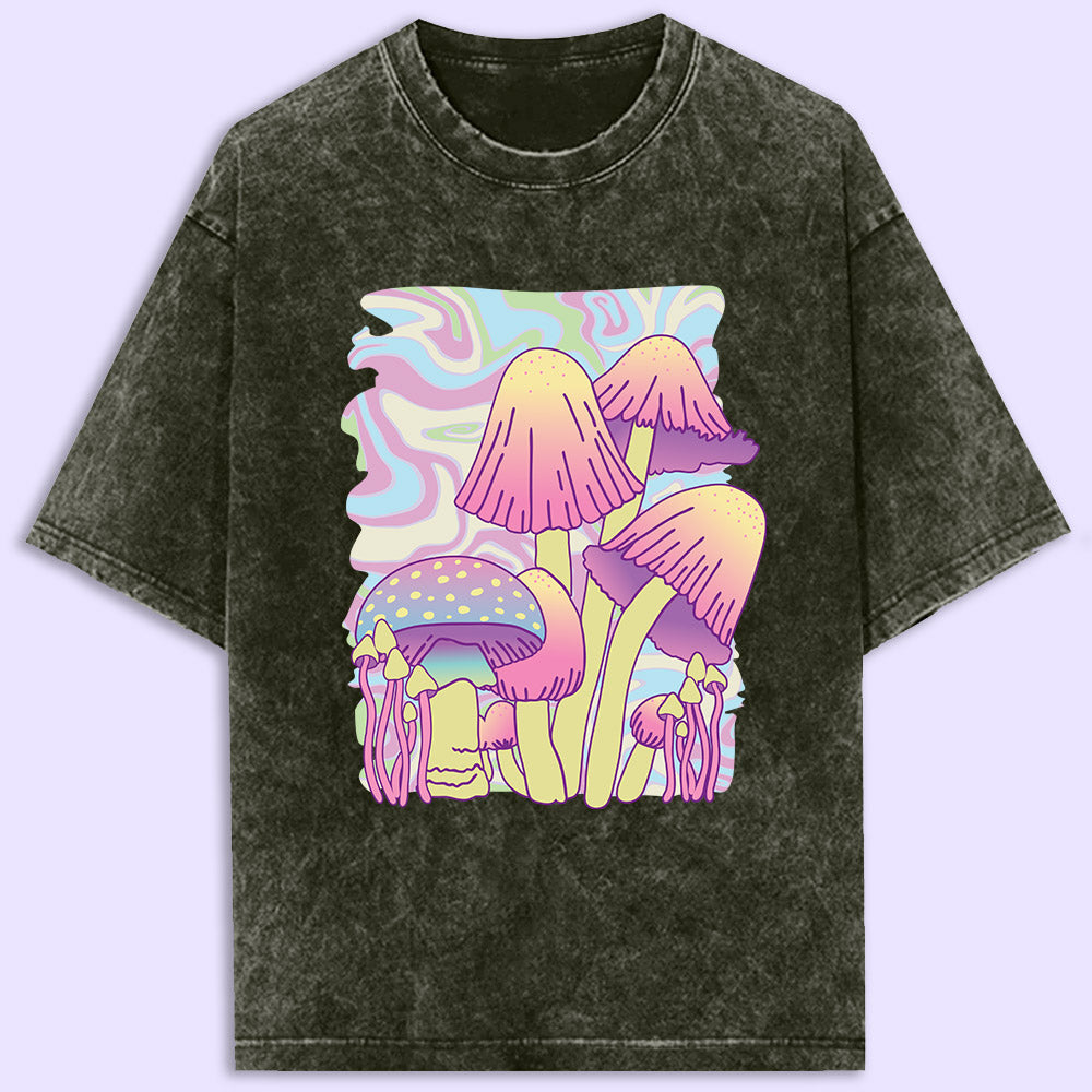 Psychedelic Mushrooms  Acid Wash Oversized T-Shirt - Soul & Peace