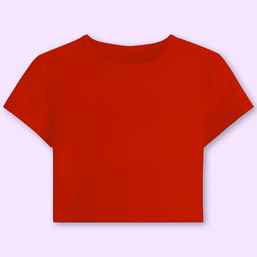 Red Plain Crop Top
