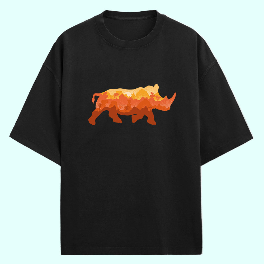 Rhino (Front Print) Oversized T-Shirt