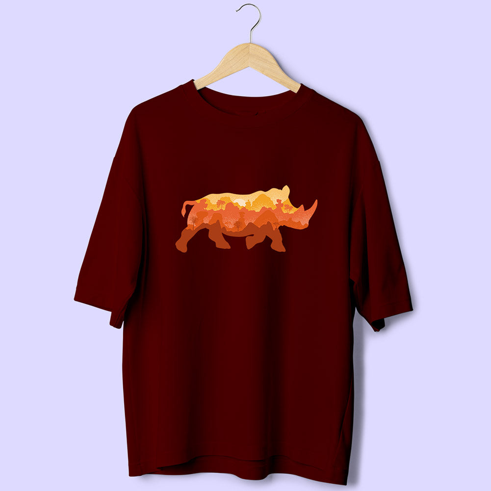 Rhino (Front Print) Oversized T-Shirt