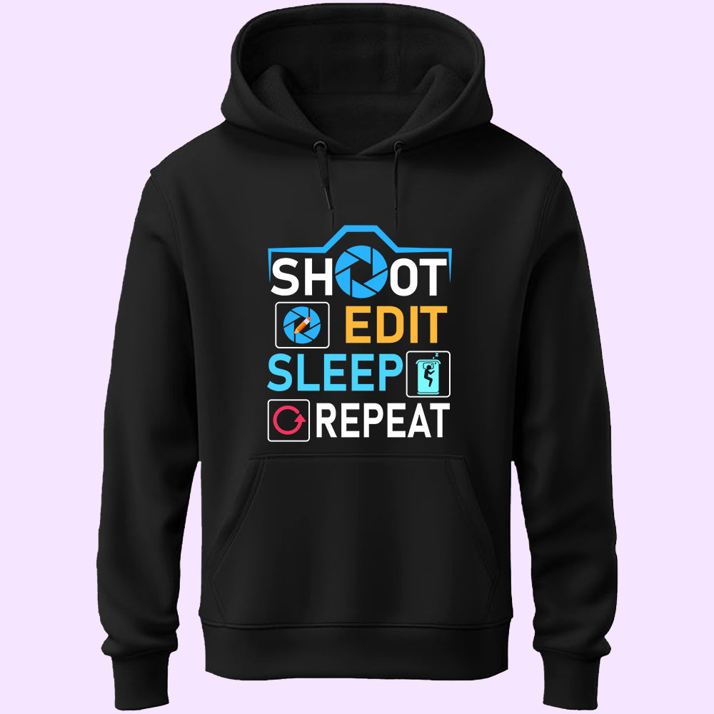 Shoot Edit Sleep Repeat Unisex Hoodie