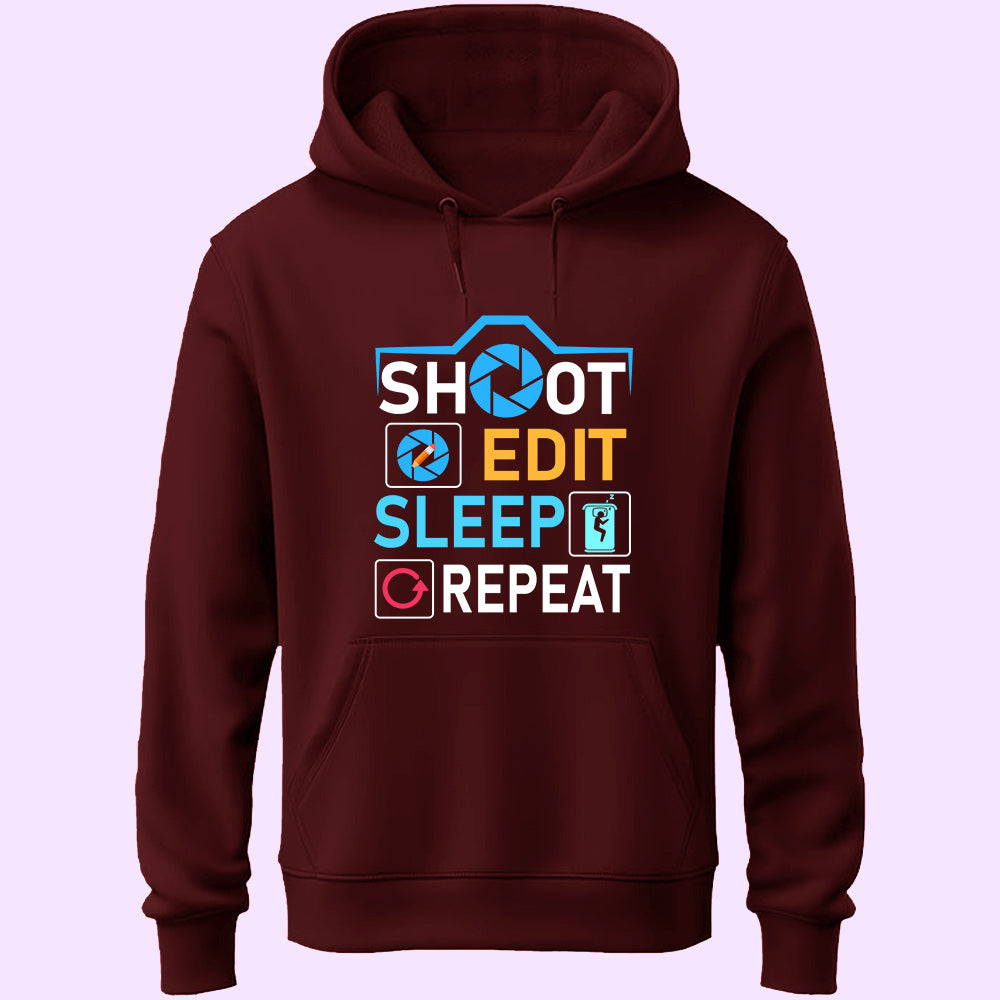 Shoot Edit Sleep Repeat Unisex Hoodie
