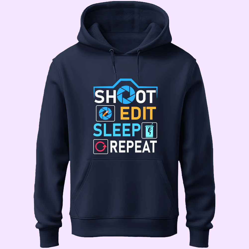 Shoot Edit Sleep Repeat Unisex Hoodie