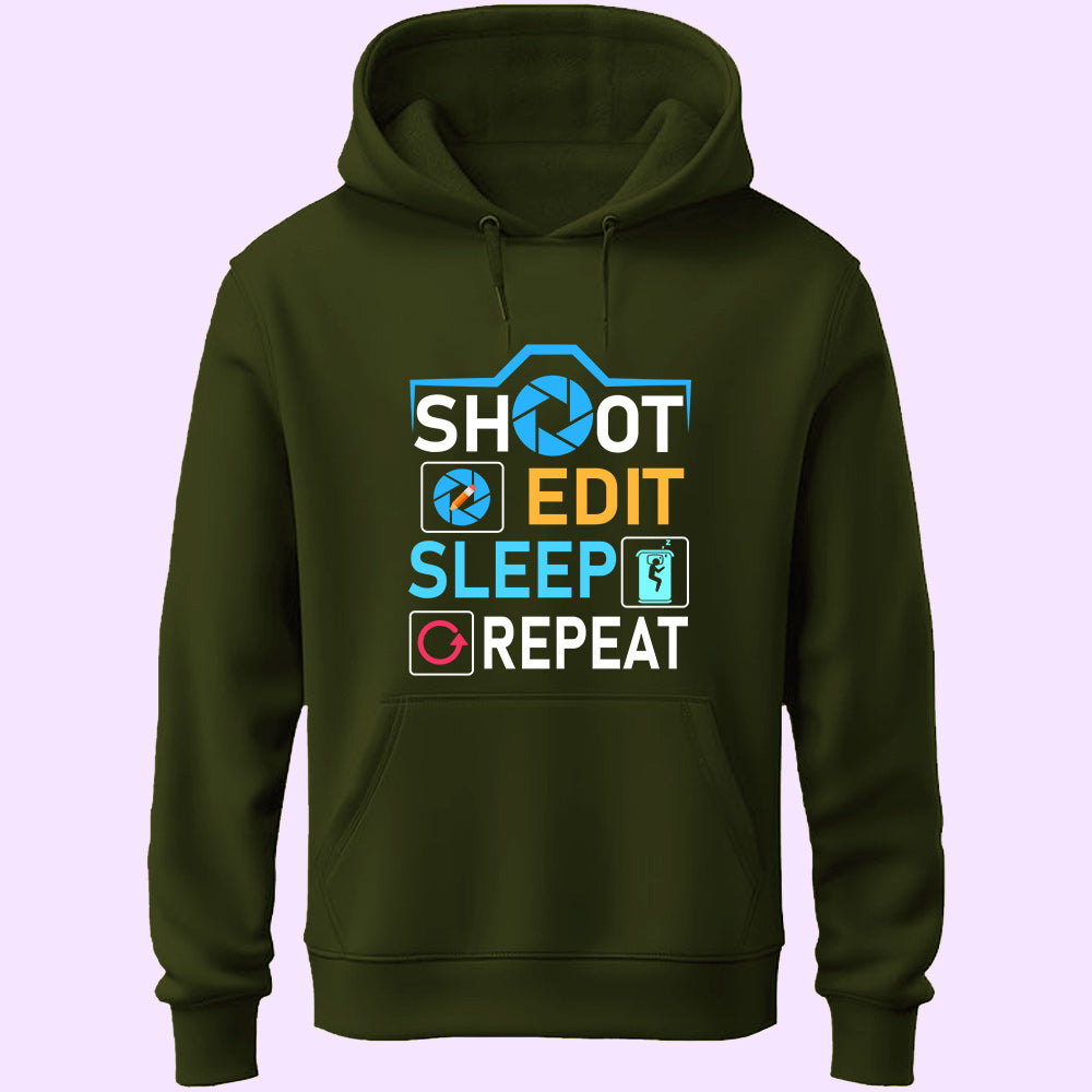 Shoot Edit Sleep Repeat Unisex Hoodie