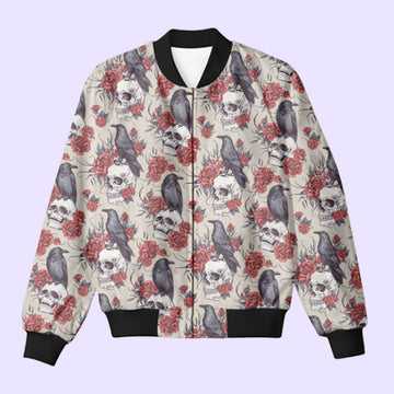 Skull Raven Bomber Jacket