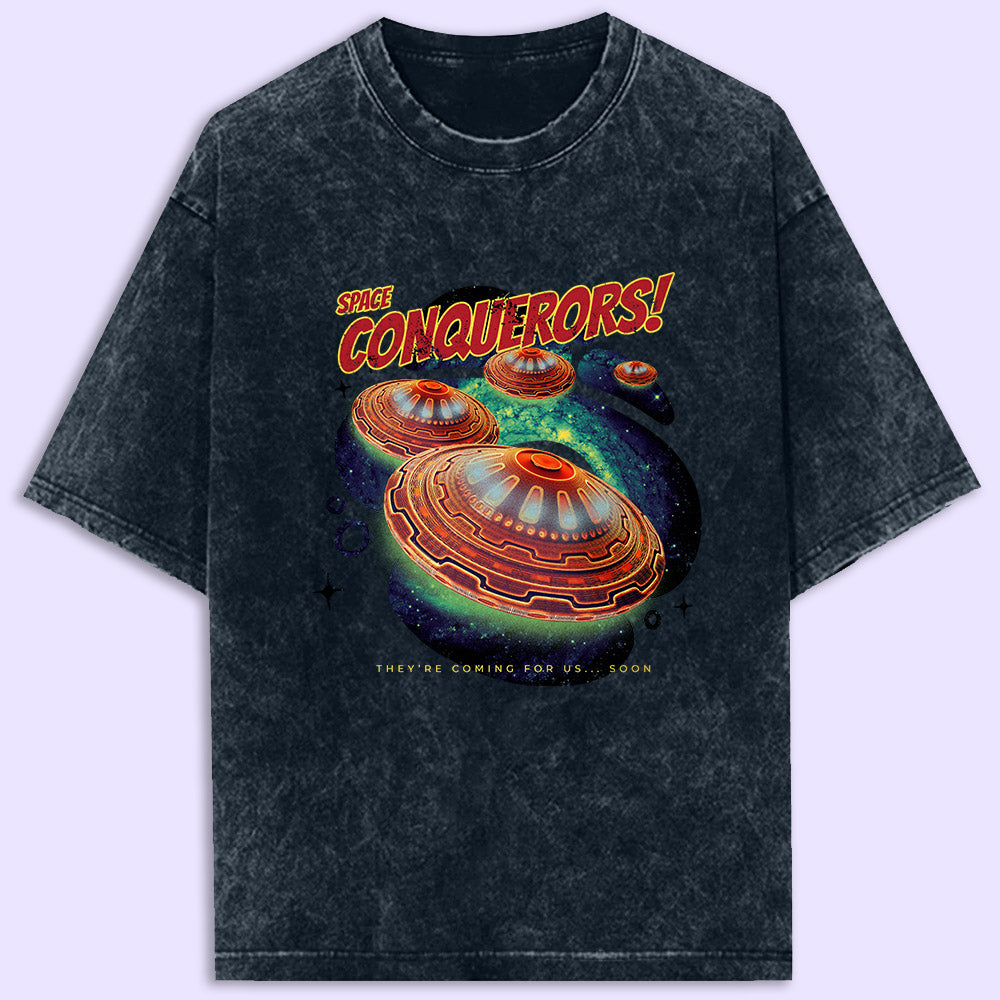 Space Conquerors Acid Wash Oversized T-Shirt