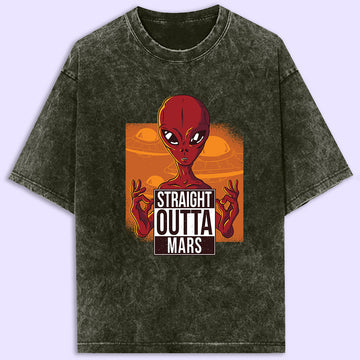 Straight Outta Mars Acid Wash Oversized T-Shirt