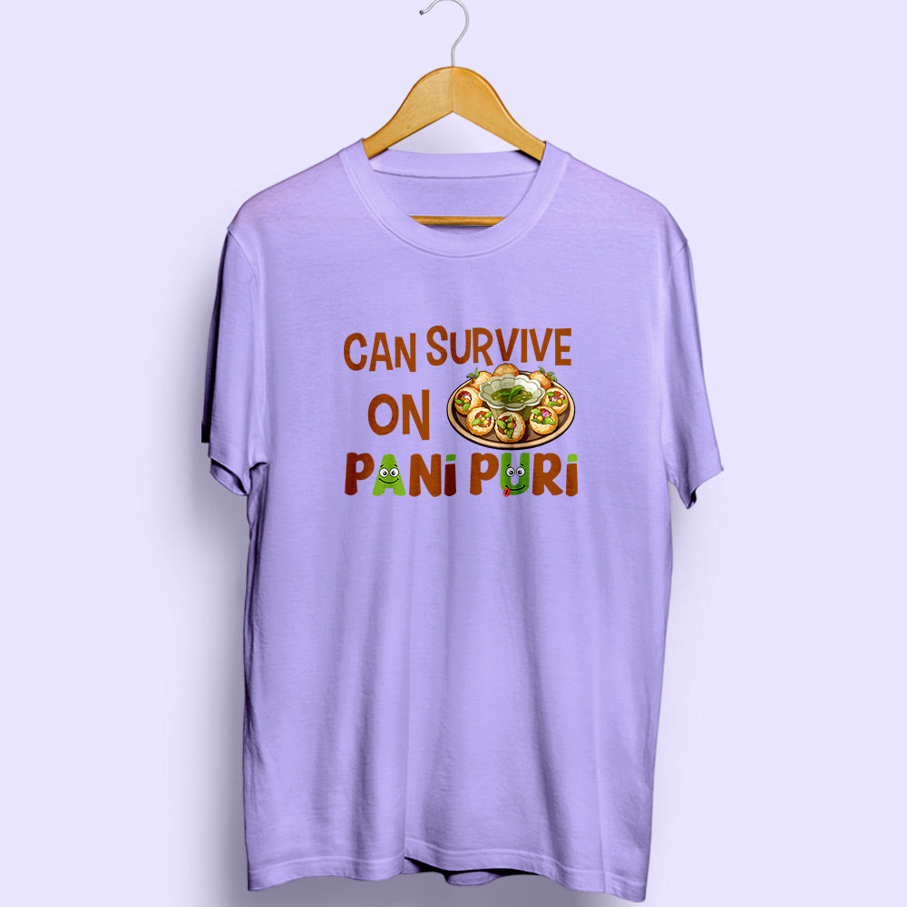 Can Survive On Pani Puri Half Sleeve T-Shirt