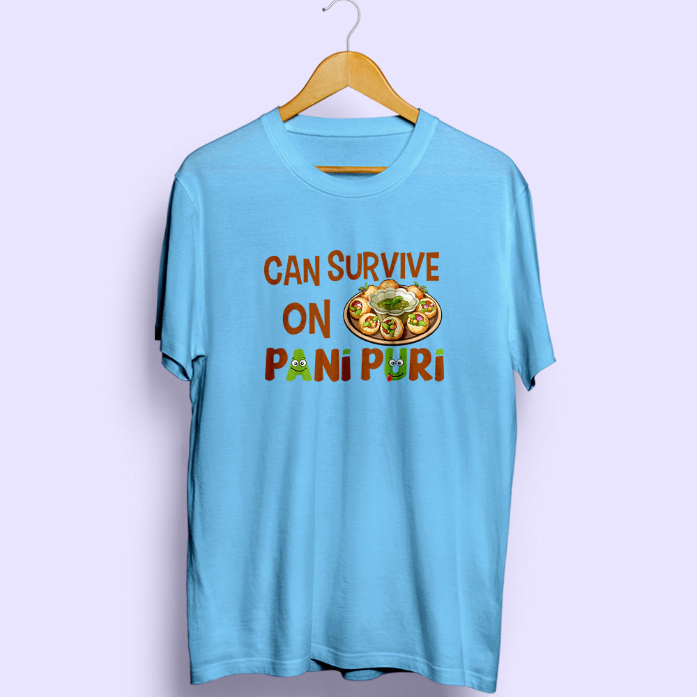 Can Survive On Pani Puri Half Sleeve T-Shirt