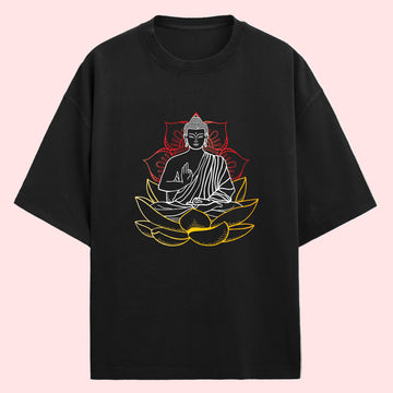 The Buddha (Front Print) Oversized T-Shirt