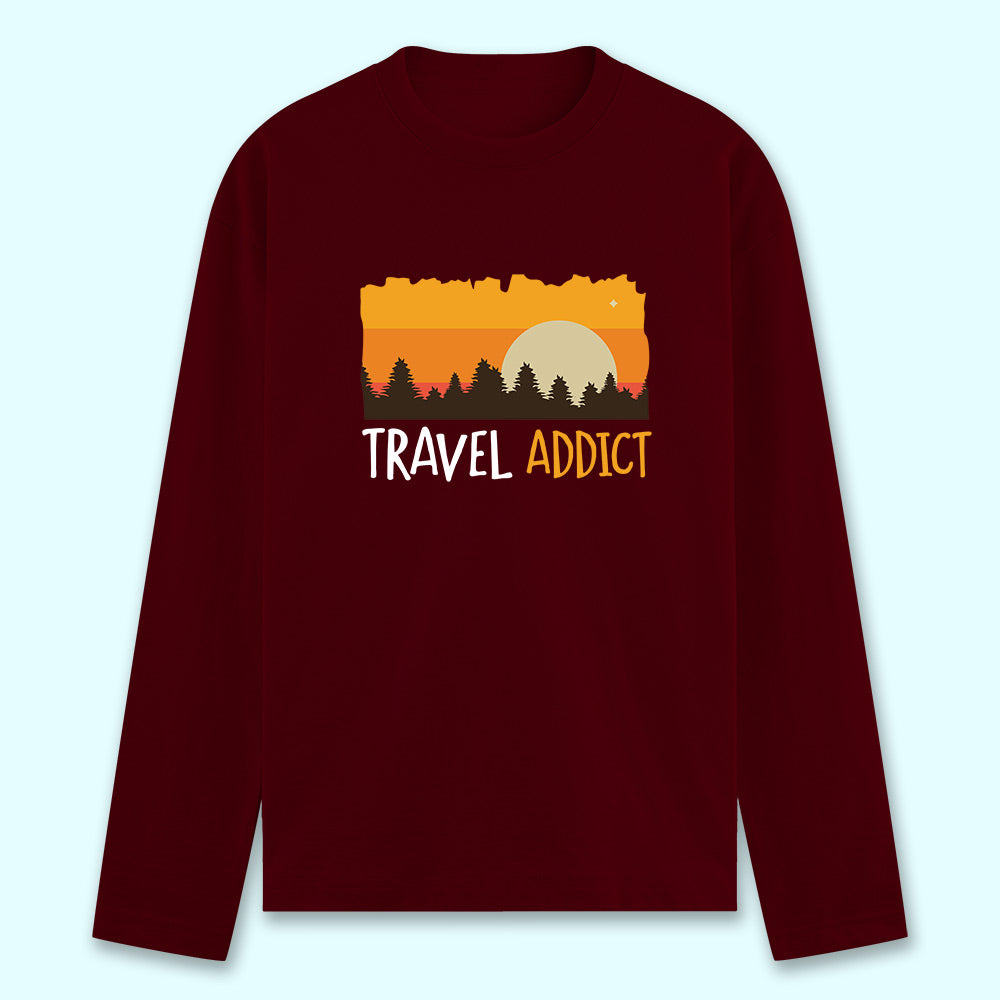 Travel Addict Full Sleeve T-shirt - Soul & Peace