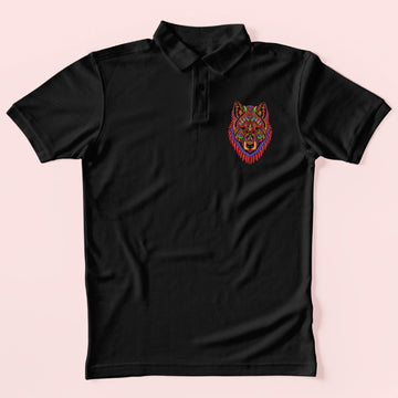 Tribal Wolf Polo T-Shirt